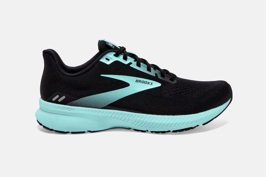 Brooks Launch 8 Road Running Shoes Womens - Black/Blue - EOLIS-0569